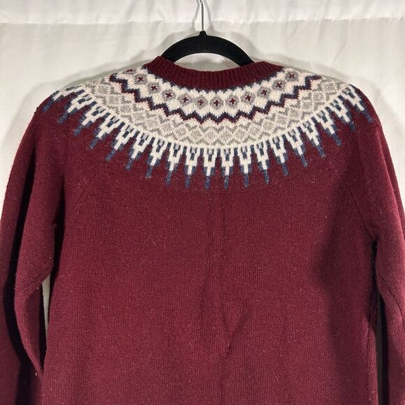 Telluride lambs Wool Cardigan Women's Medium Red White Knit Button Front - Picture 7 of 9